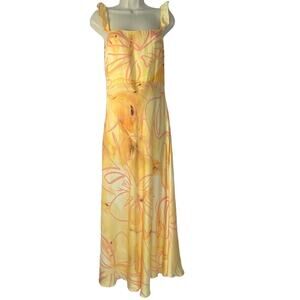 NWOT Collina Strada New York Yellow Ruffle Sleeveless Dress women sz S